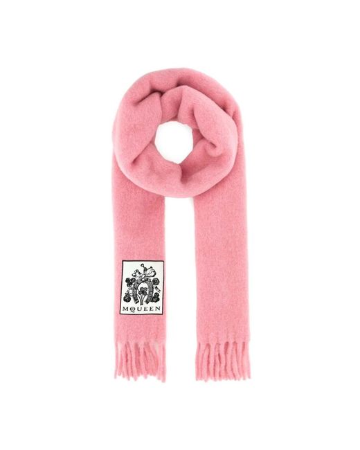 McQueen Pink Winter Scarves
