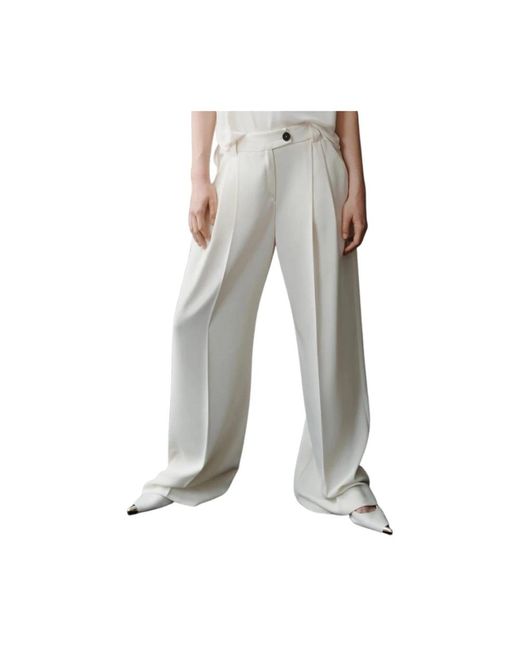 Marella Broeken ,Wit ,Polyester Elegante Pantalon Broek in het Gray