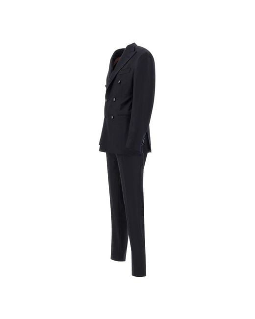 Barba Napoli Black Double Breasted Suits for men