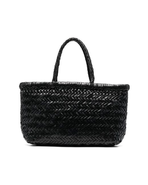 Dragon Diffusion Gevlochten Leren Tote Tas in het Black