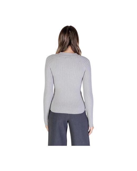 Jacqueline De Yong Round-Neck Knitwear in het Gray