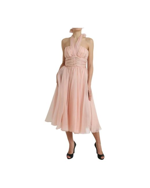 Dolce & Gabbana Pink Midi Dresses