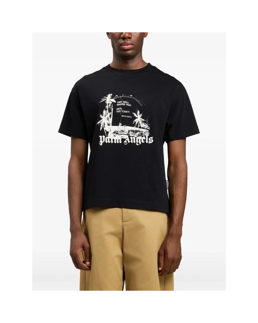 Palm Angels Black T-Shirts for men