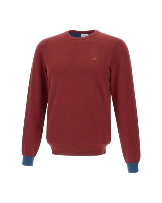 Sun 68 Red Round-Neck Knitwear for men