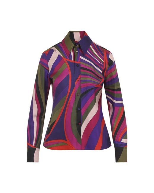 Emilio Pucci Purple Seidenes Hemd Für Frauen