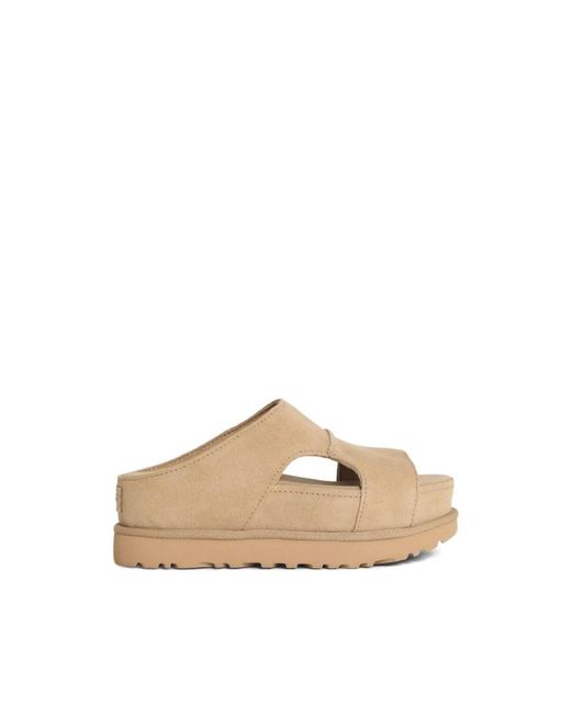 Ugg Goldenstar Hi Cutout Slide in het Natural