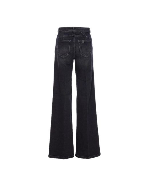 Liu Jo Zwarte Denim Flare Jeans Met Hoge Taille in het Blue