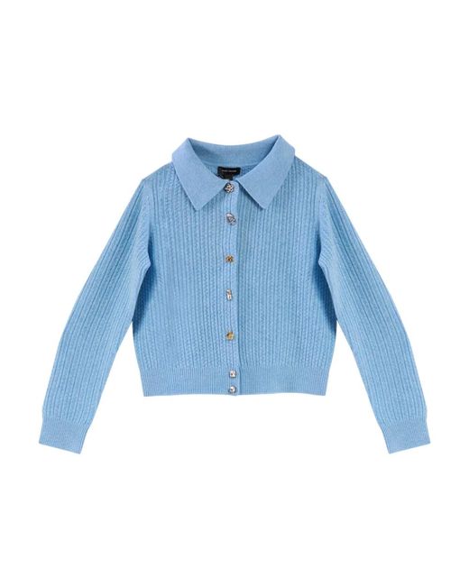 Marc Jacobs Blue Blauer Cableknit Charm Cardigan