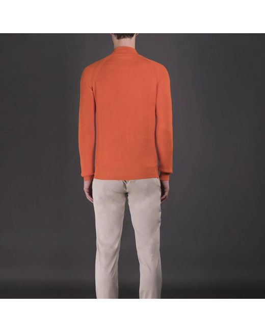 Moorer Rippstrick halb rollkragen pullover,knitwear in Orange für Herren
