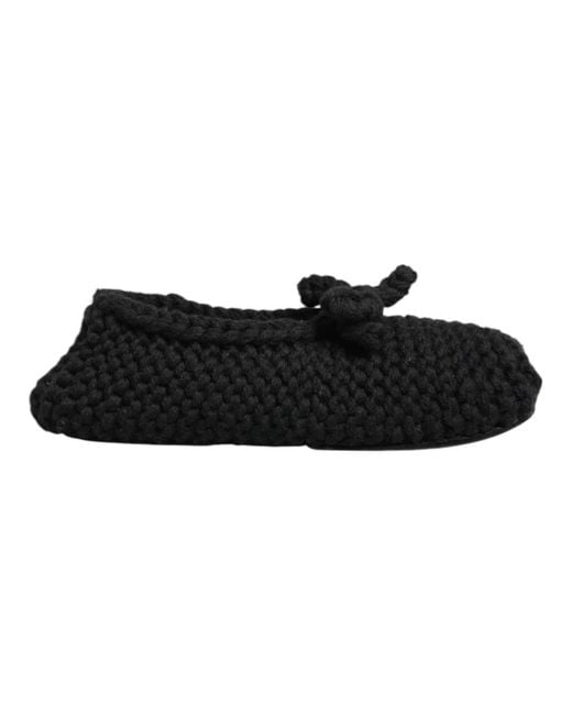 Dolce & Gabbana Black Ballerina Shoes
