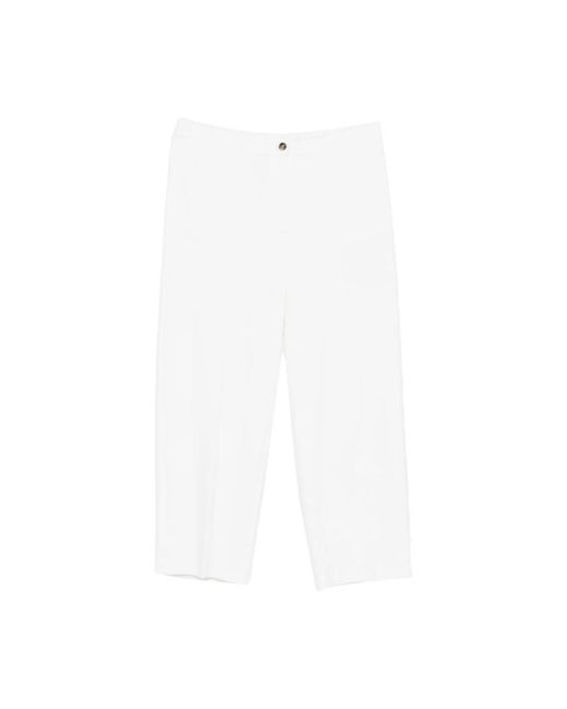 Marina Rinaldi White Cropped Trousers