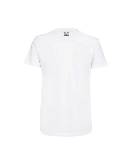 Max Mara Geborduurd Katoenen T-Shirt in het Blue