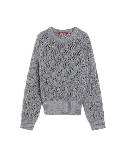 Max Mara Gray Round-Neck Knitwear