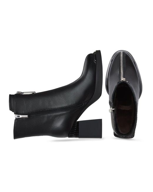 CESARE GASPARI Black Moderne Reißverschluss-Absatzstiefel Thrud