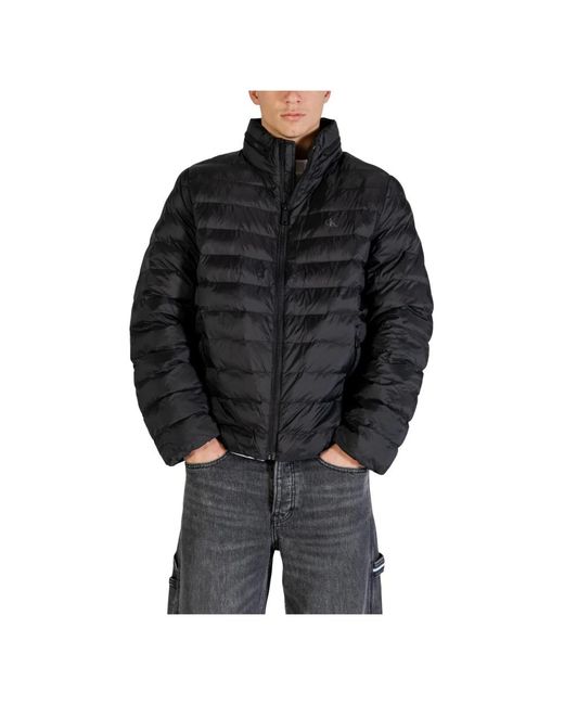 Calvin Klein Jassen ,Zwart ,Nylon Nylon Pufferjack Met Afneembare Capuchon in het Black voor heren