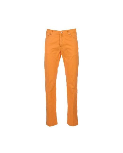 Kiton Orange Slim-Fit Trousers for men