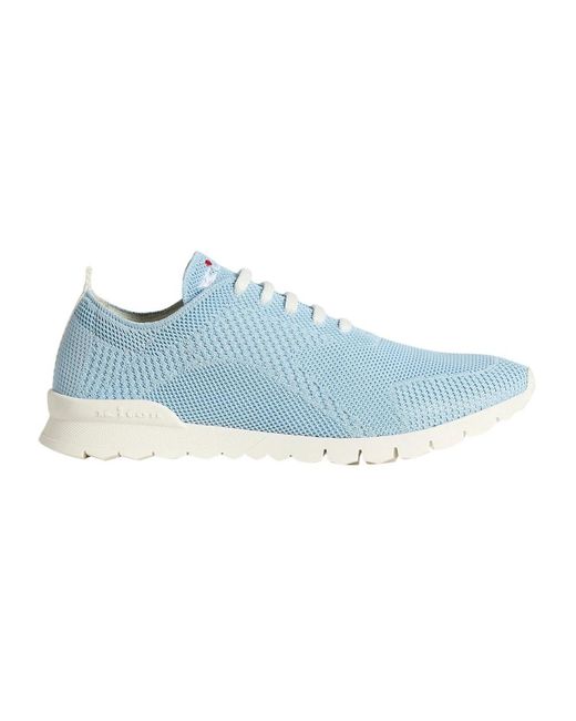Kiton Schoenen ,Blauw ,Katoen Fits Knit Cotton Sneakers in het Blue voor heren