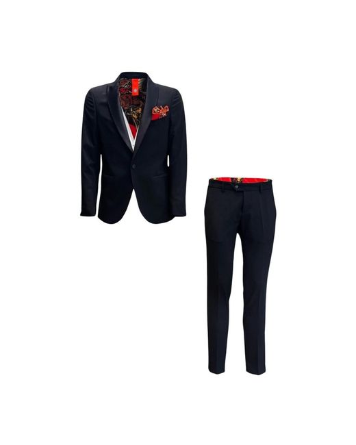 Single Breasted Suits Bharnaba de hombre de color Blue