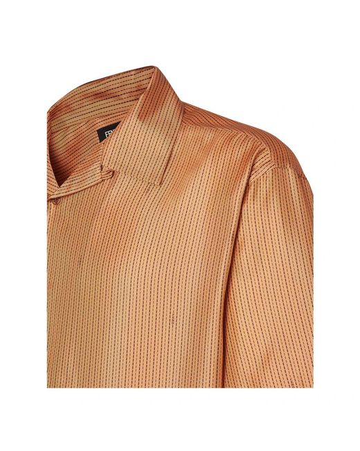 Fendi Brown Short Sleeve Shirts for men
