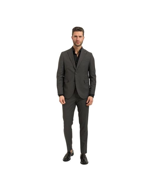 MULISH Black Single Breasted Suits for men