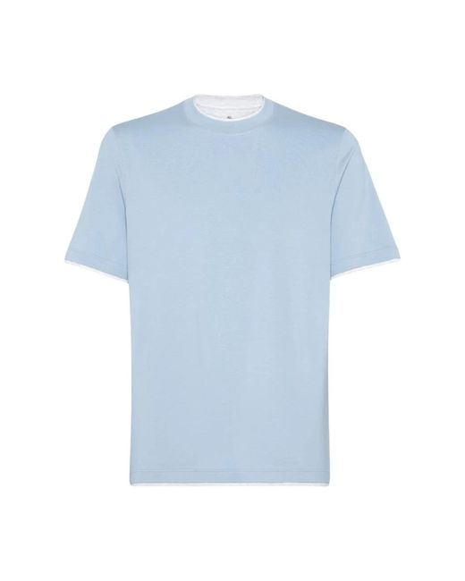 Brunello Cucinelli Blue T-Shirts for men