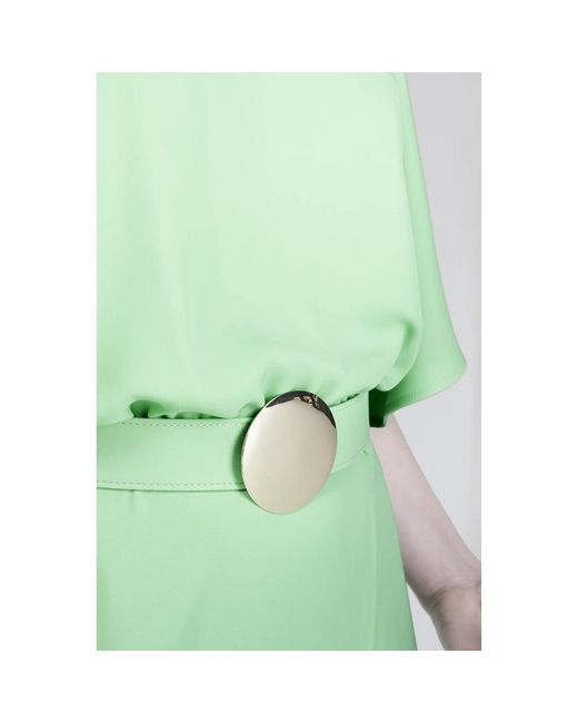 SIMONA CORSELLINI Green Midi-kleid mit gürtel