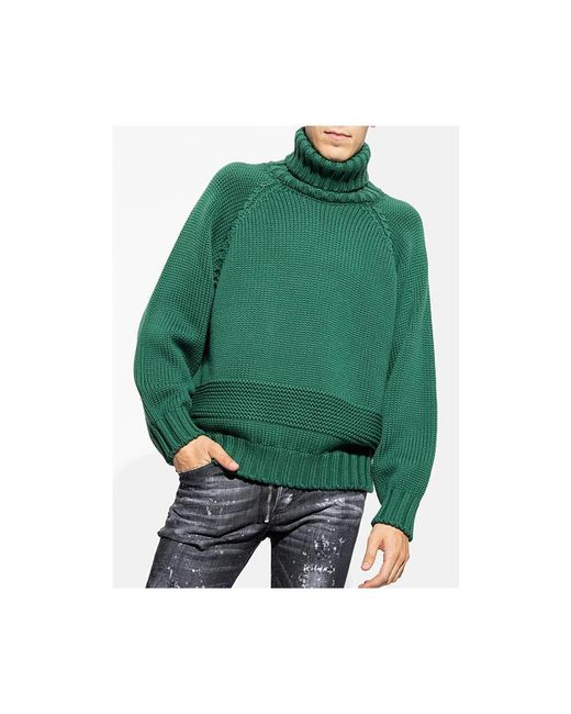 DSquared² Truien & Vesten ,Groen ,Wol Groene Coltrui in het Green voor heren