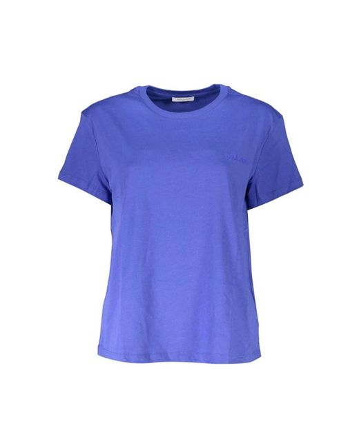 Patrizia Pepe Blue Chic Crew Neck Logo Tee