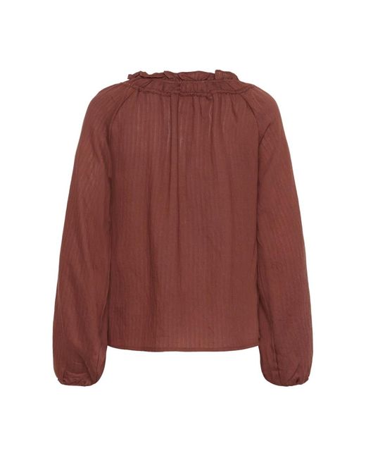 Blouses Cream de color Red