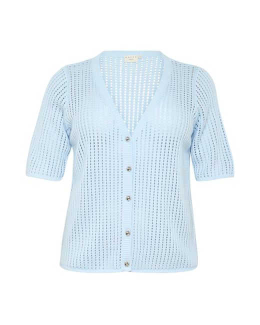 Kaffe Truien & Vesten ,Blauw ,Nantucket Breeze Cardigan Met V-Hals in het Blue