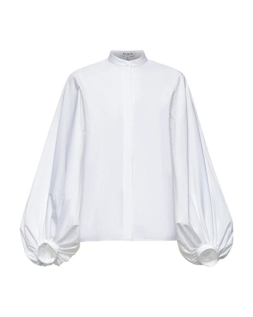 Alaïa Ballon Blouse in het White