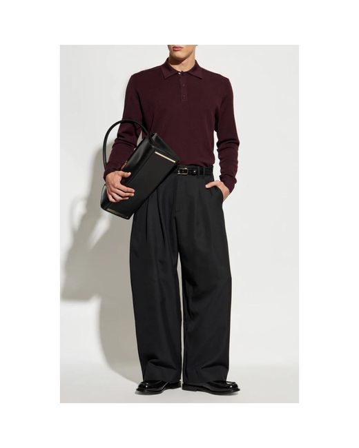 Burberry Purple V-Neck Knitwear for men