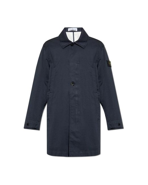 Stone Island Blue Single-Breasted Coats for men