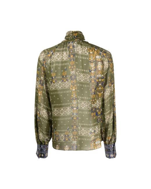 Max Mara Overhemden ,Groen ,Blouse Met Strik in het Green