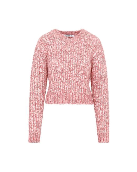 Wool v neck sweater di Acne in Pink