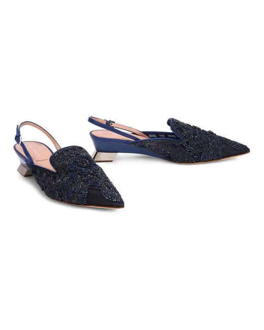 Alberta Ferretti Blue Pointed Slingback Pump