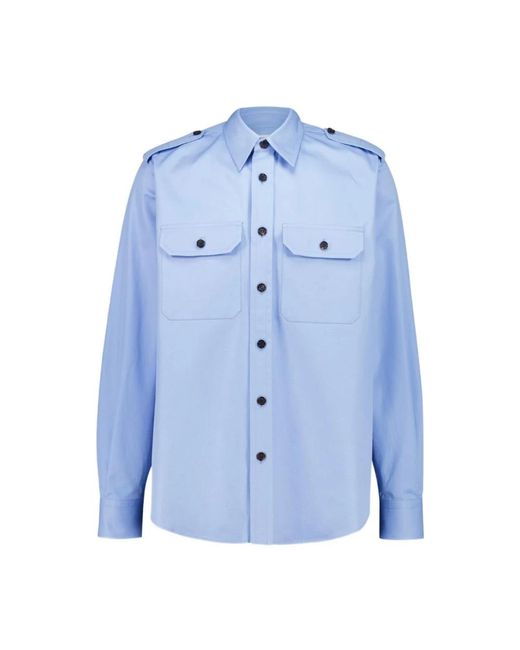 Alexander McQueen Blaues Seiden & Nylon Hemd in Blue für Herren
