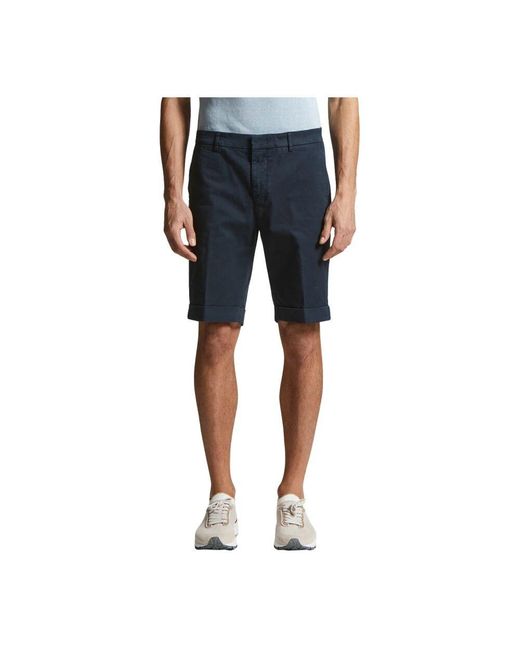 Peserico Stretch-Baumwoll-Gabardine-Bermuda-Shorts in Blue für Herren