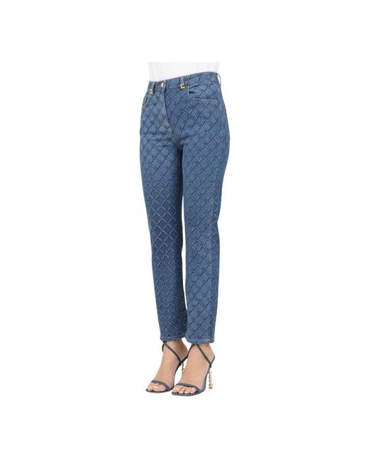 Straight Jeans Elisabetta Franchi de color Blue