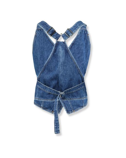 Sportmax Blue Sleeveless Tops