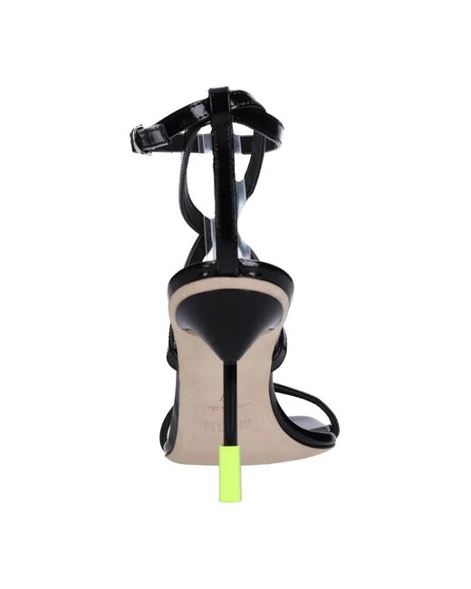 MSGM Schoenen ,Zwart ,Leer Sandalen Zwart in het Black