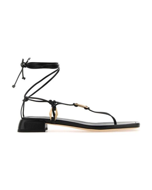 Jimmy Choo Black Flat Sandals