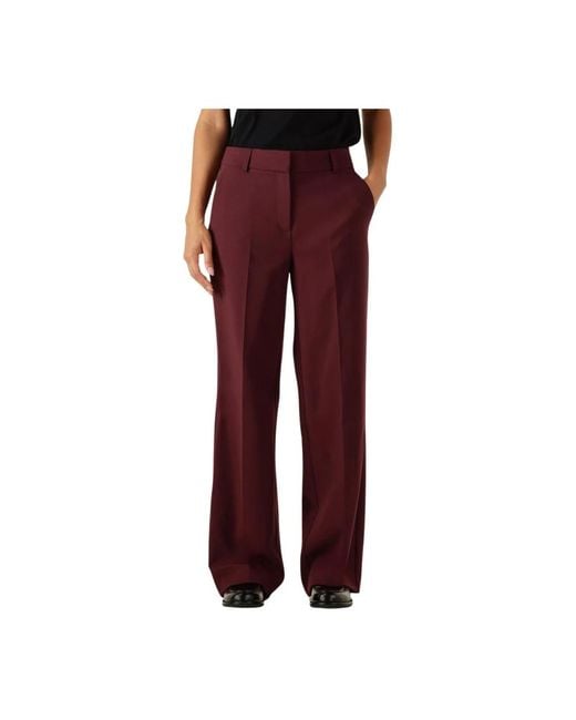 SELECTED Broeken ,Rood ,Bordeaux Wijde Broek in het Red