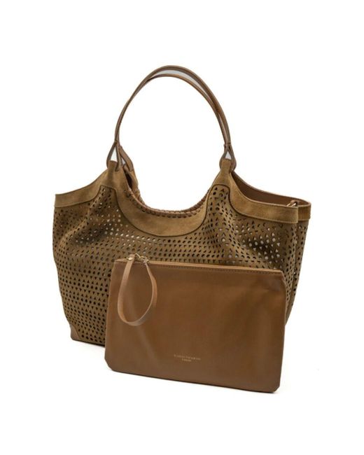 Gianni Chiarini Brown Peanut Butter Dua Schultertasche