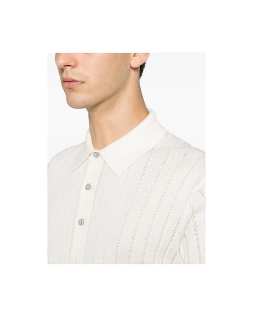 Tom Ford Tops ,Wit ,Katoen Katoenen Zijde Gebreide Polo in het White voor heren