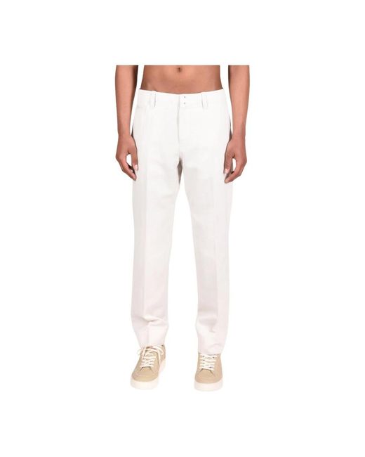 Seafarer White Straight Trousers for men
