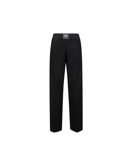 Elisabetta Franchi Black Wide Trousers