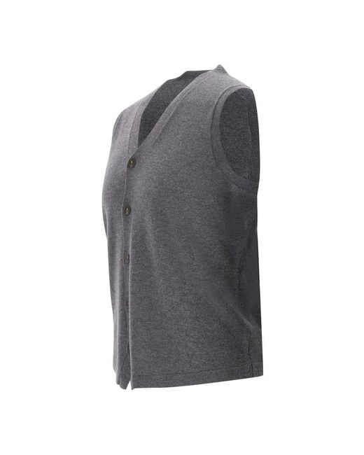 Kangra Gray Sleeveless Jumpers for men