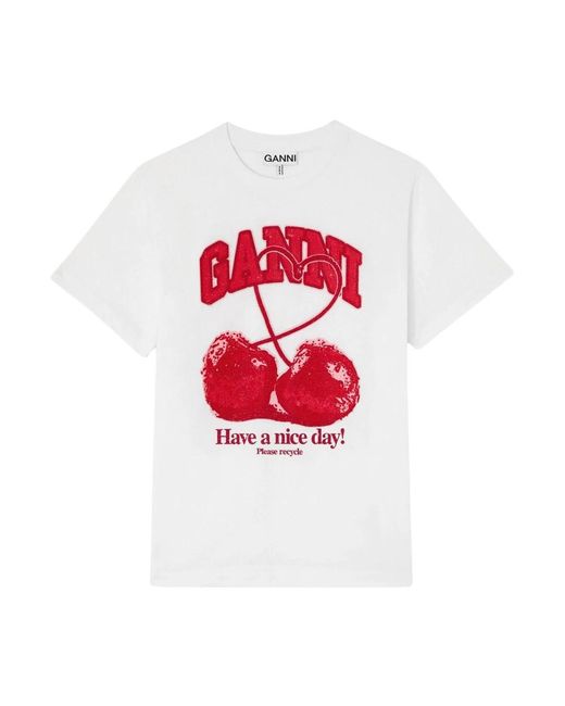 Ganni White T-Shirts