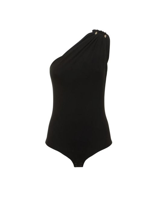 Michael Kors Tops ,Zwart ,Matte Jersey One-Shoulder Bodysuit in het Black